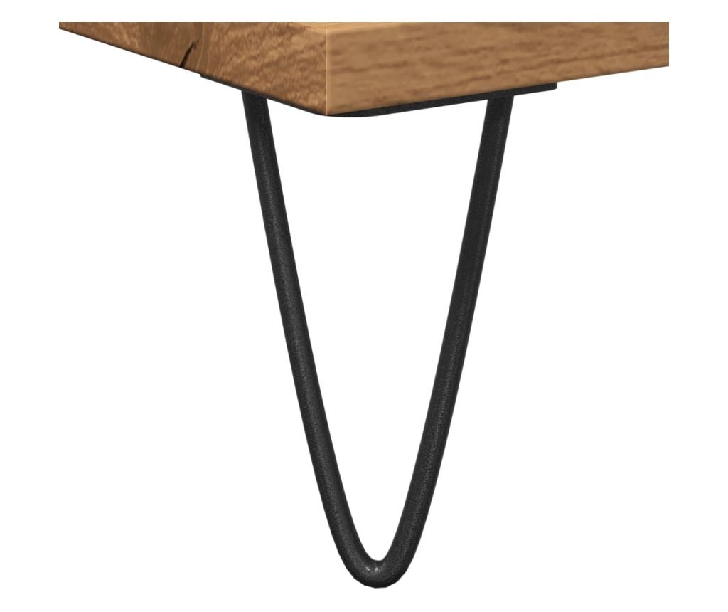 kézműves tölgy színű szerelt fa mosdószekrény 65 x 33 x 60 cm - 9