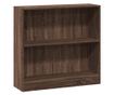 barna tölgy színű szerelt fa könyvszekrény 80 x 24 x 76 cm