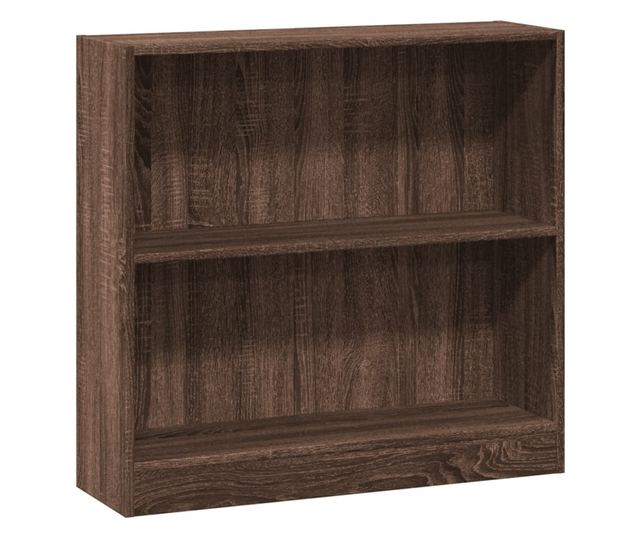 barna tölgy színű szerelt fa könyvszekrény 80 x 24 x 76 cm