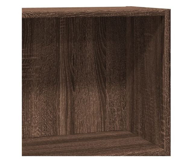 barna tölgy színű szerelt fa könyvszekrény 80 x 24 x 76 cm