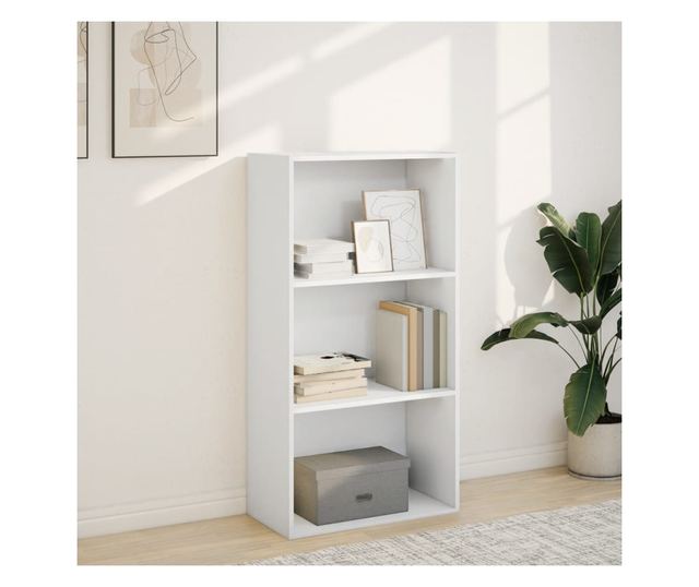 fehér szerelt fa könyvespolc 60 x 30 x 114 cm