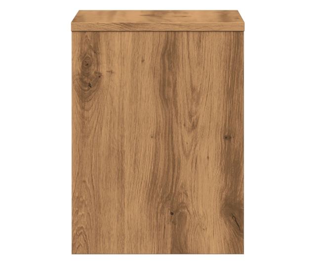 kézműves tölgy színű szerelt fa éjjeliszekrény 40 x 30 x 40 cm