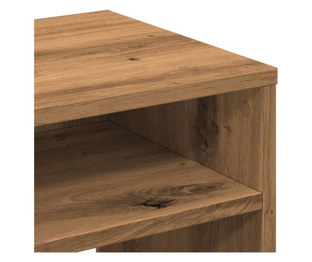 kézműves tölgy színű szerelt fa éjjeliszekrény 40 x 30 x 40 cm