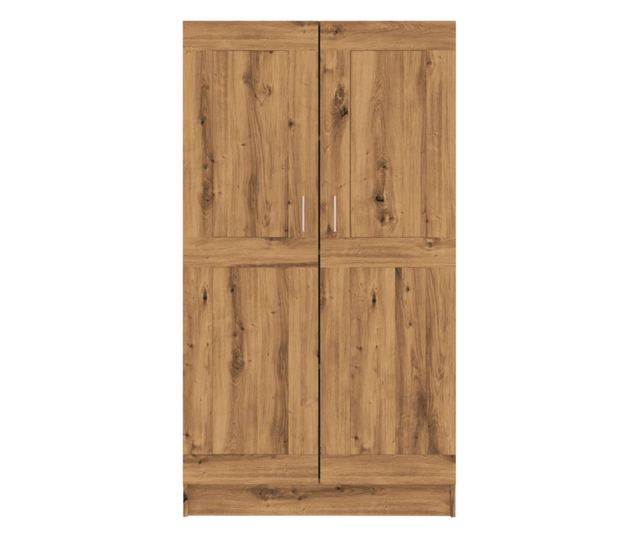 kézműves tölgy színű szerelt fa könyvszekrény 82,5x30,5x150 cm