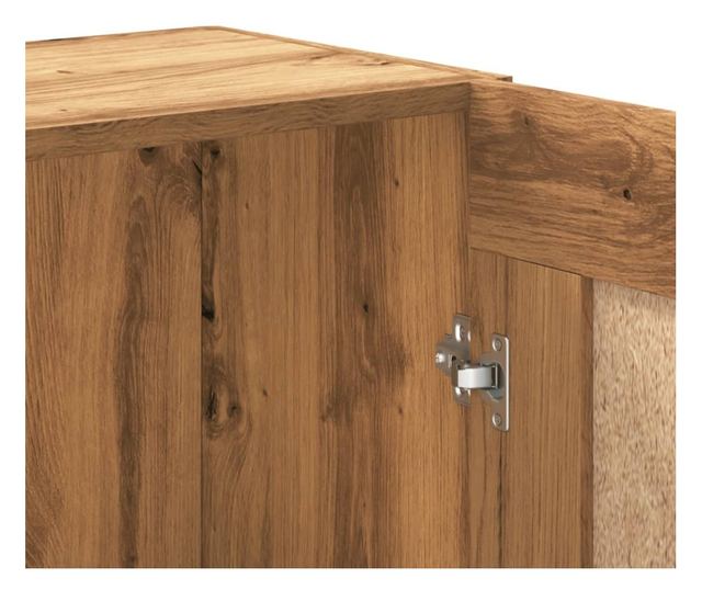 kézműves tölgy színű szerelt fa könyvszekrény 82,5x30,5x150 cm