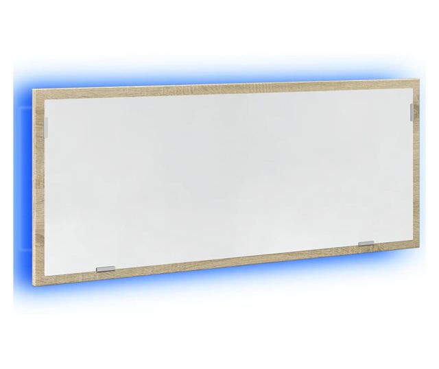 sonoma tölgy szerelt fa LED-es fürdőszobatükör 100x8,5x37 cm