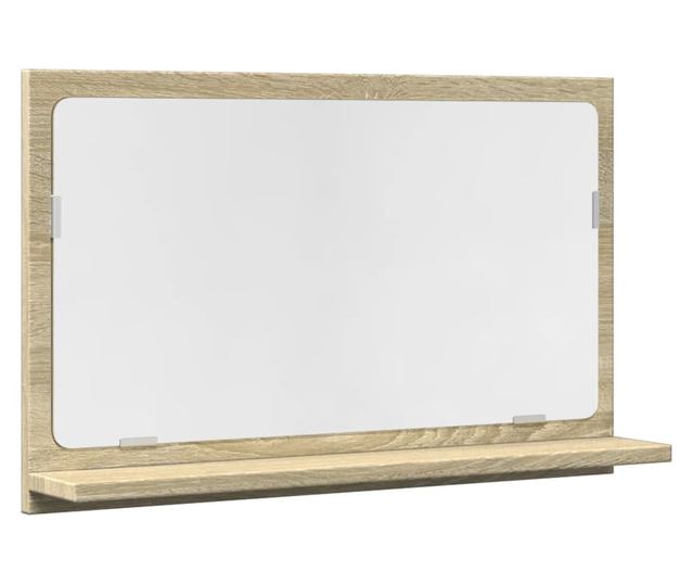 sonoma tölgy szerelt fa tükrös fürdőszobaszekrény 60x11x37 cm