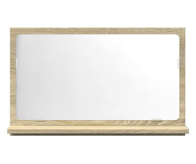 sonoma tölgy szerelt fa tükrös fürdőszobaszekrény 60x11x37 cm