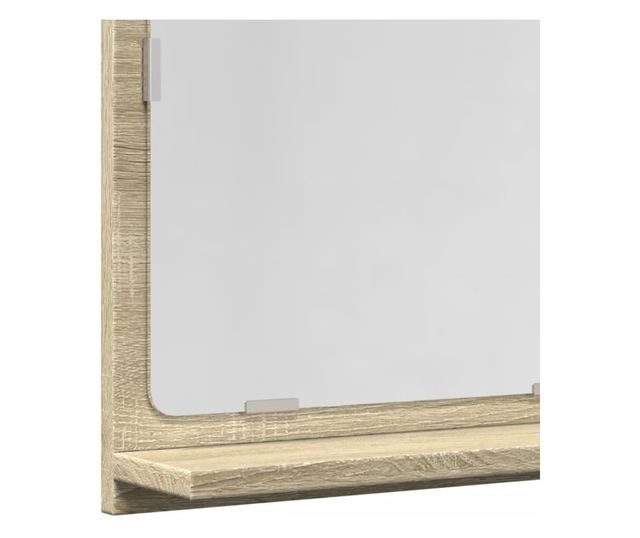 sonoma tölgy szerelt fa tükrös fürdőszobaszekrény 60x11x37 cm