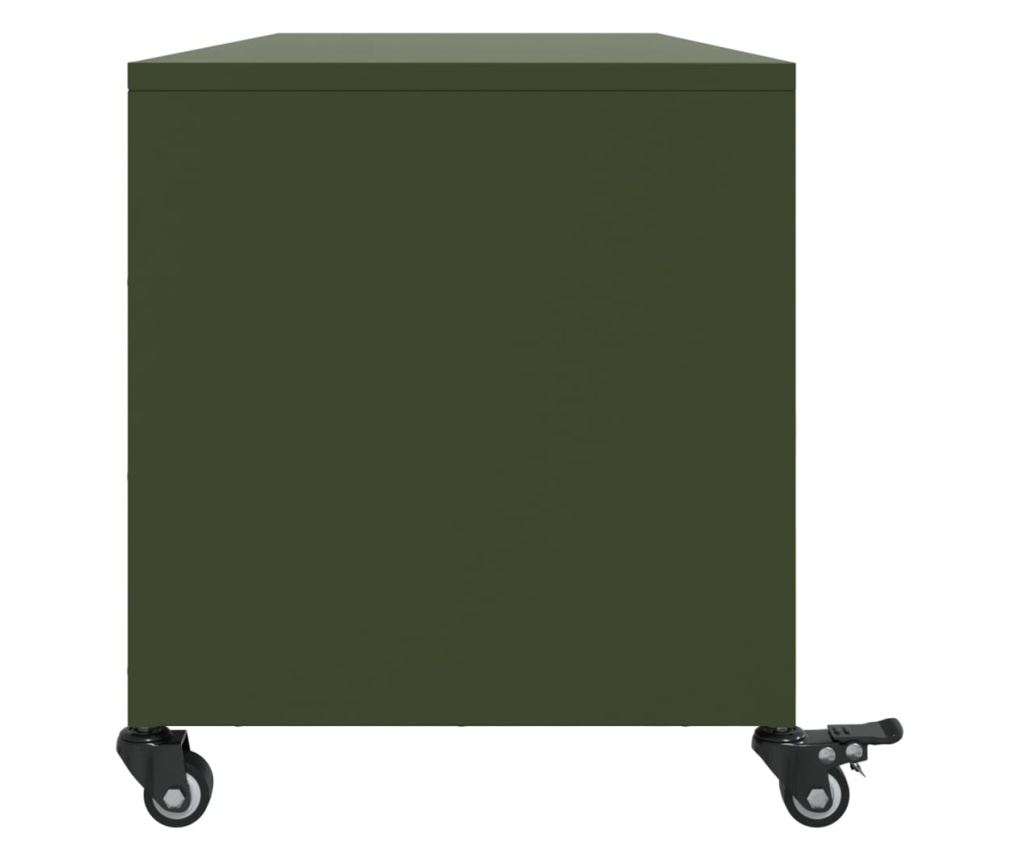 TV skříňka olivově zelená 100,5 x 39 x 43,5 cm ocel - 7