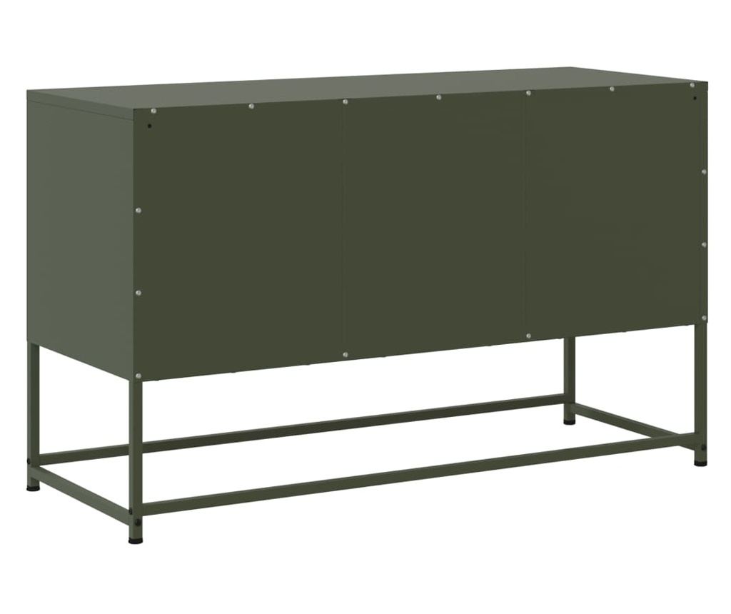 TV skříňka olivově zelená 100,5 x 39 x 60,5 cm ocel - 8