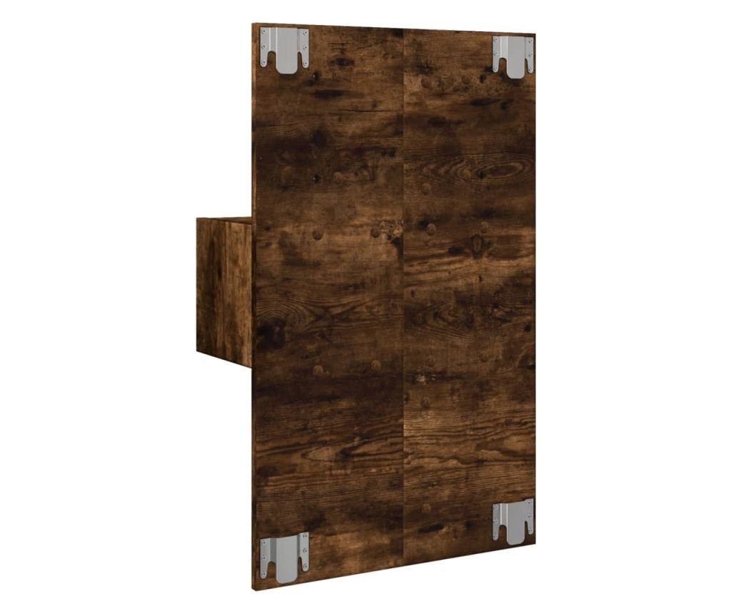 Zidni noćni ormarić s LED svjetlima, 2 kom, Smoky Oak - 11