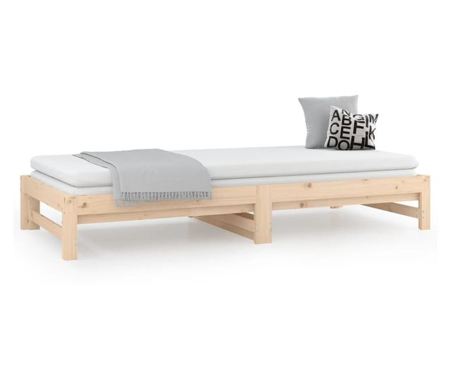 Разтегателно легло ден 2x(80x200) см Масивна борова дървесина