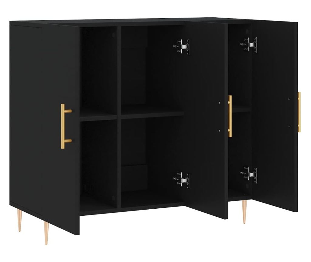 Konzola, crna, 90x34x80 cm, kompozitno drvo - 5