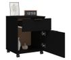 Ormarić za spise s kotačima, crni, 45x38x54 cm, obrađeno drvo