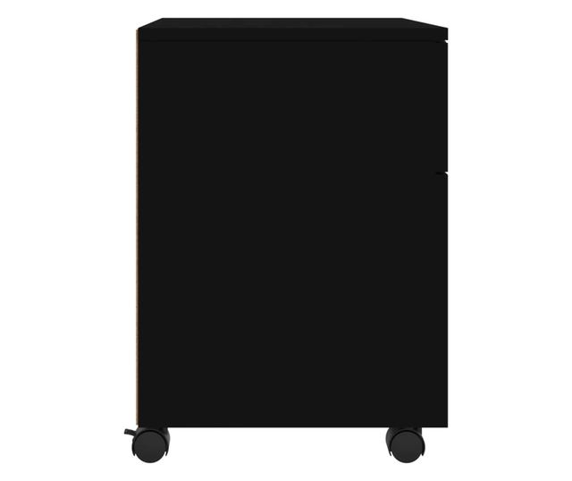 Ormarić za spise s kotačima, crni, 45x38x54 cm, obrađeno drvo