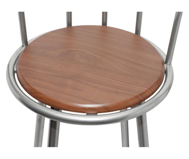 Barski stoli 2 kosa, rjavi, jeklo