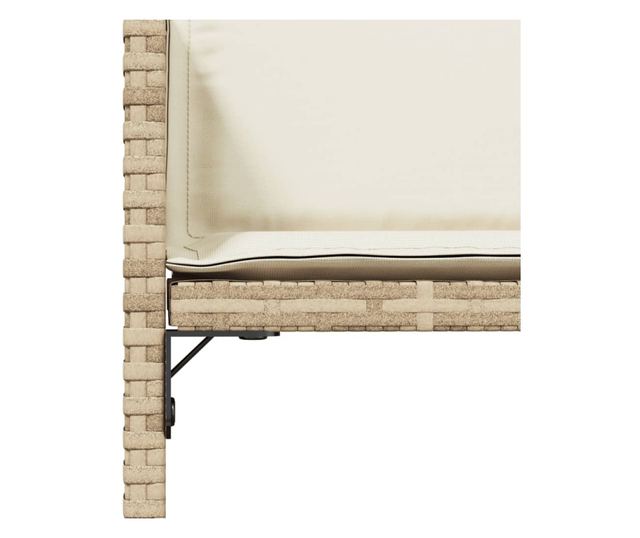 4 db bézs polyrattan kerti szék párnával