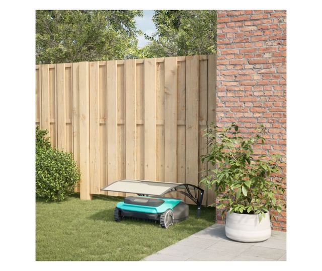 fekete robotfűnyíró garázs 80 x 101 x 46 cm