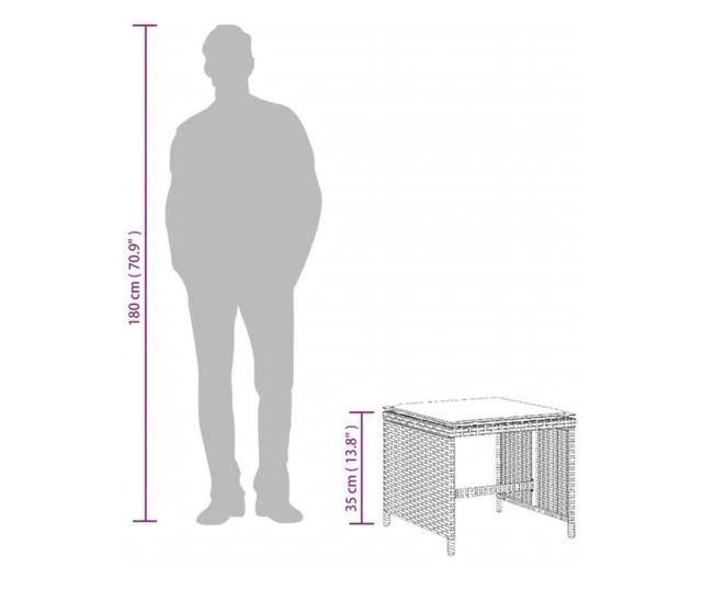 4 db bézs polyrattan kerti szék párnával 40x40x35 cm
