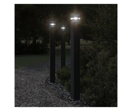 Vanjska podna lampa sa senzorom, crna, 110 cm, aluminij