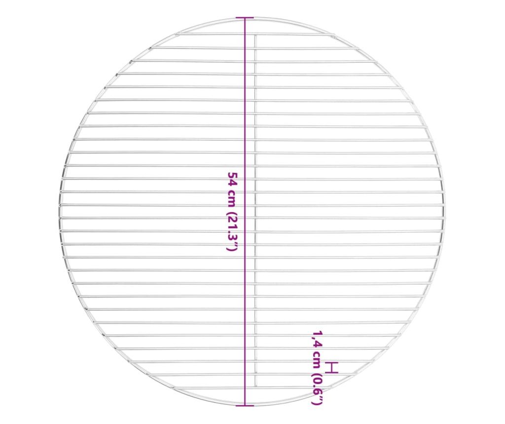 Grilovací rošt kulatý Ø 54 cm 304 nerezová ocel - 6