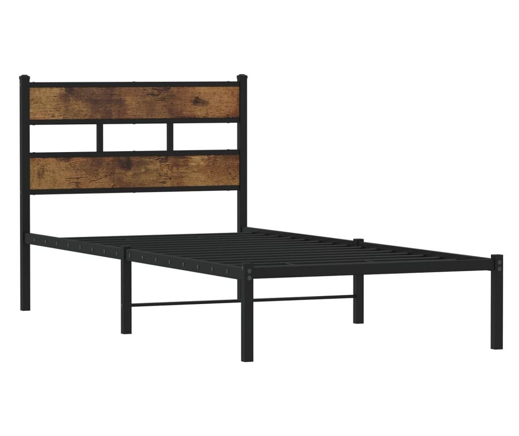Kovový rám postele bez matrace kouřový dub 80 x 200 cm - 3