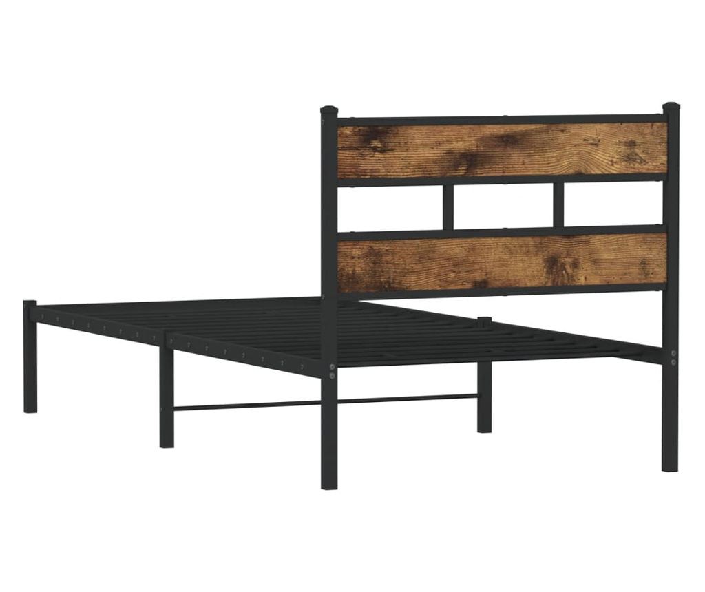 Kovový rám postele bez matrace kouřový dub 80 x 200 cm - 6