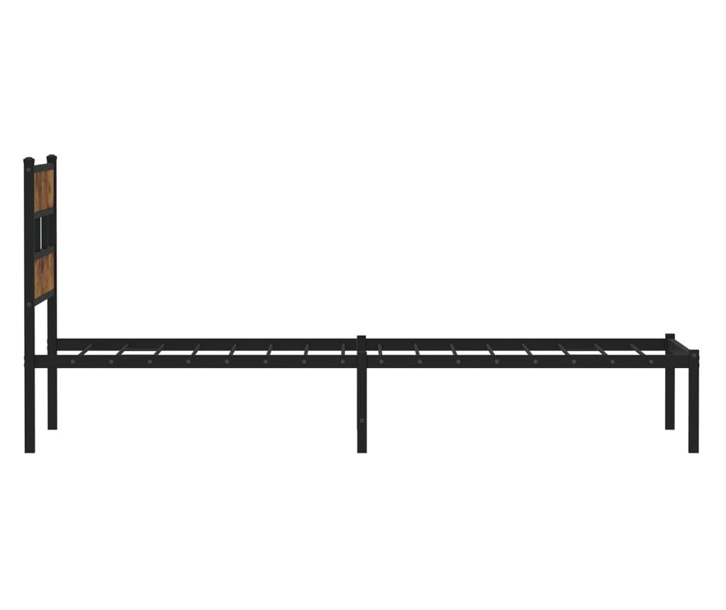 Kovový rám postele bez matrace kouřový dub 80 x 200 cm - 5