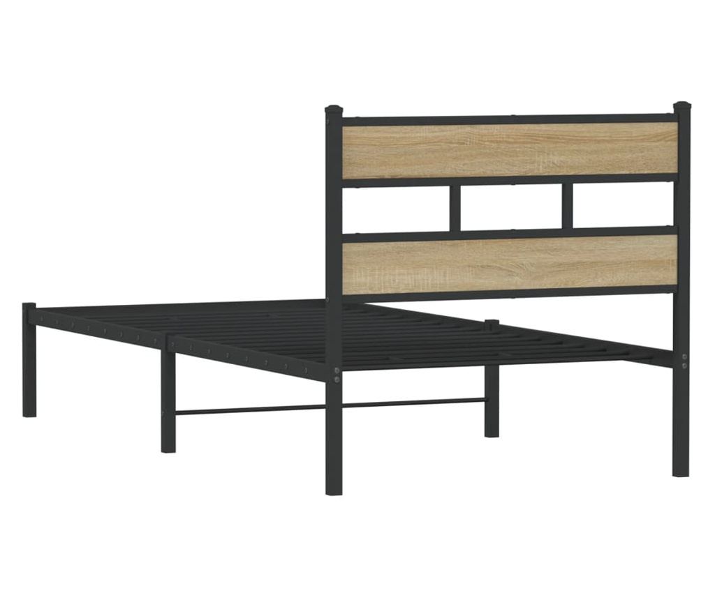 Kovový rám postele bez matrace dub sonoma 75 x 190 cm - 6