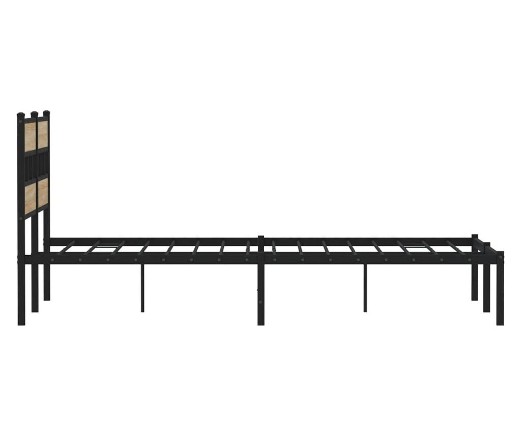Kovový rám postele bez matrace dub sonoma 140 x 200 cm - 5