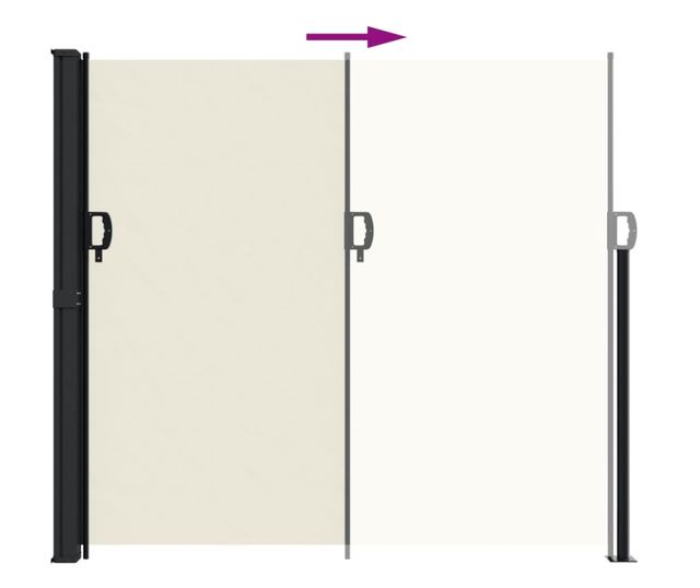 krémszínű behúzható oldalsó napellenző 180 x 300 cm