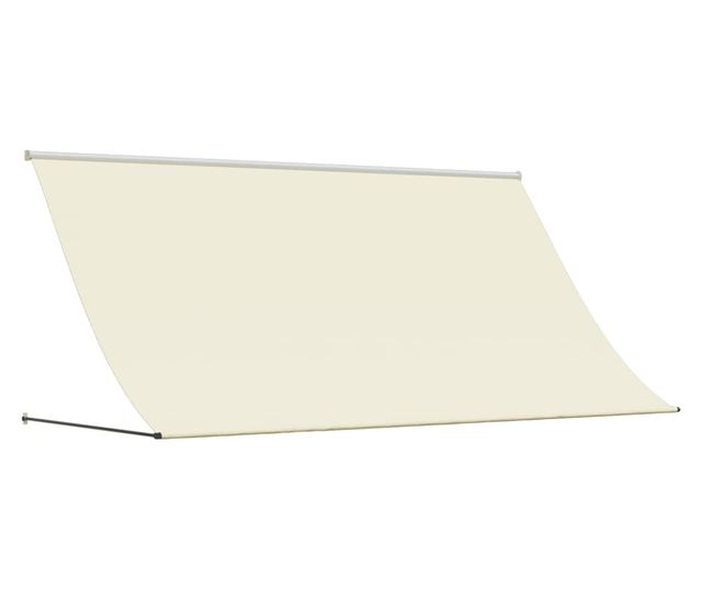 krémszínű szövet és acél feltekerhető napellenző 300 x 150 cm