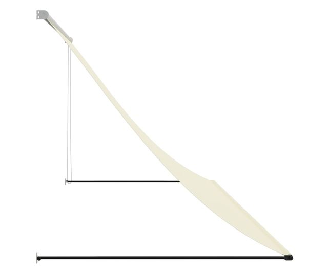 krémszínű szövet és acél feltekerhető napellenző 300 x 150 cm