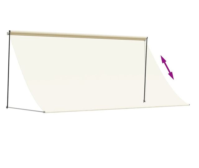krémszínű szövet és acél feltekerhető napellenző 300 x 150 cm
