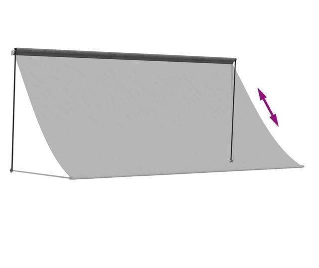 antracit szövet és acél feltekerhető napellenző 300 x 150 cm