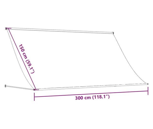 antracit szövet és acél feltekerhető napellenző 300 x 150 cm