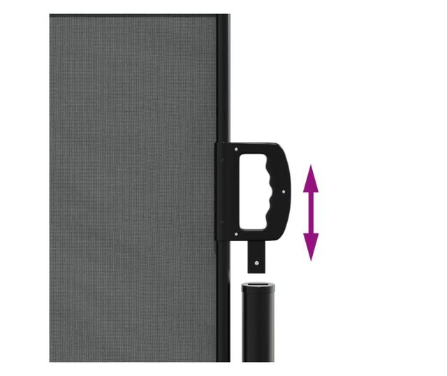 antracitszürke behúzható oldalsó napellenző 120 x 600 cm