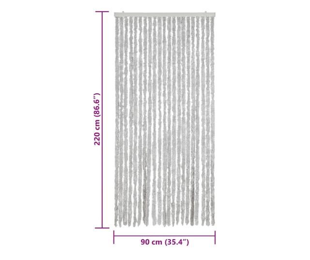 szürke zsenília rovarfüggöny 90x220 cm