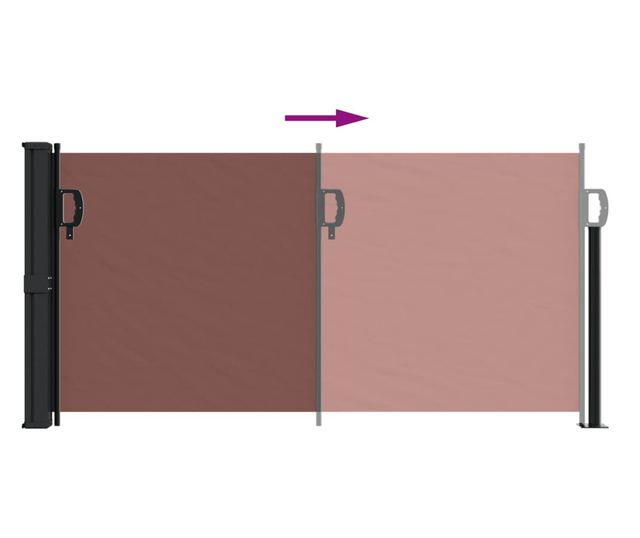 barna behúzható oldalsó napellenző 100 x 500 cm