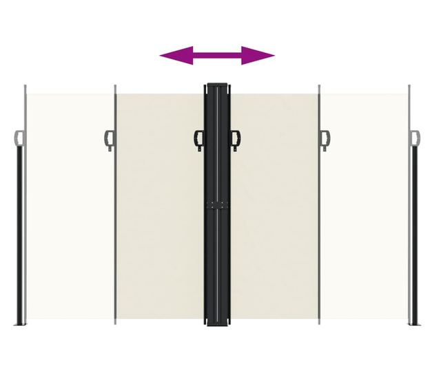 krémszínű behúzható oldalsó napellenző 200 x 1200 cm