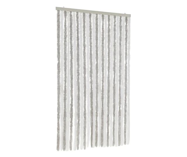 világosszürke és fehér zsenília rovarfüggöny 100x220 cm