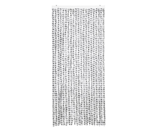 világosszürke és sötétszürke zsenília rovarfüggöny 90 x 200 cm