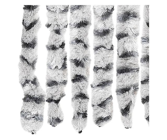 világosszürke és sötétszürke zsenília rovarfüggöny 90 x 200 cm