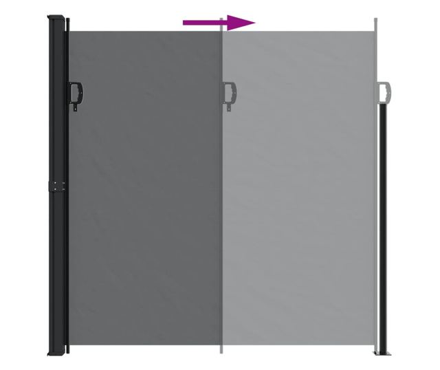 fekete behúzható oldalsó napellenző 200 x 300 cm