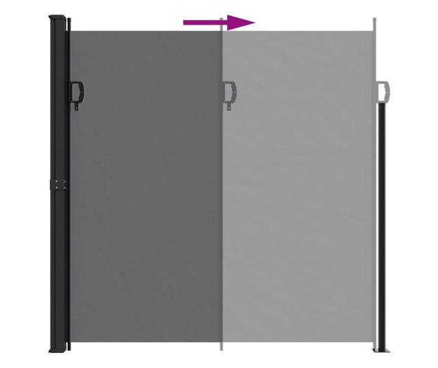 antracitszürke behúzható oldalsó napellenző 200 x 500 cm