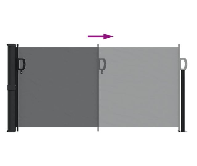 fekete behúzható oldalsó napellenző 100 x 300 cm