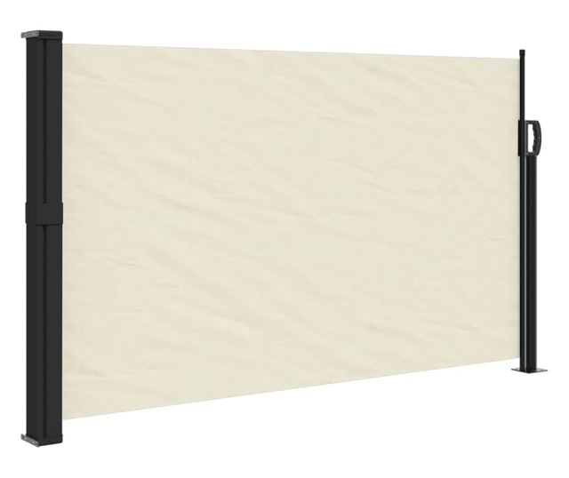 krémszínű behúzható oldalsó napellenző 120 x 600 cm