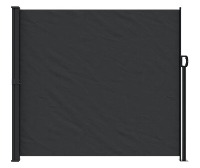 fekete behúzható oldalsó napellenző 180 x 500 cm