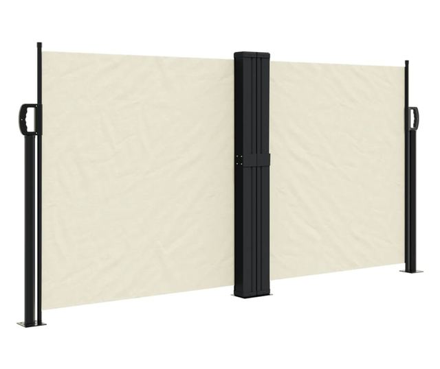 krémszínű behúzható oldalsó napellenző 120 x 600 cm